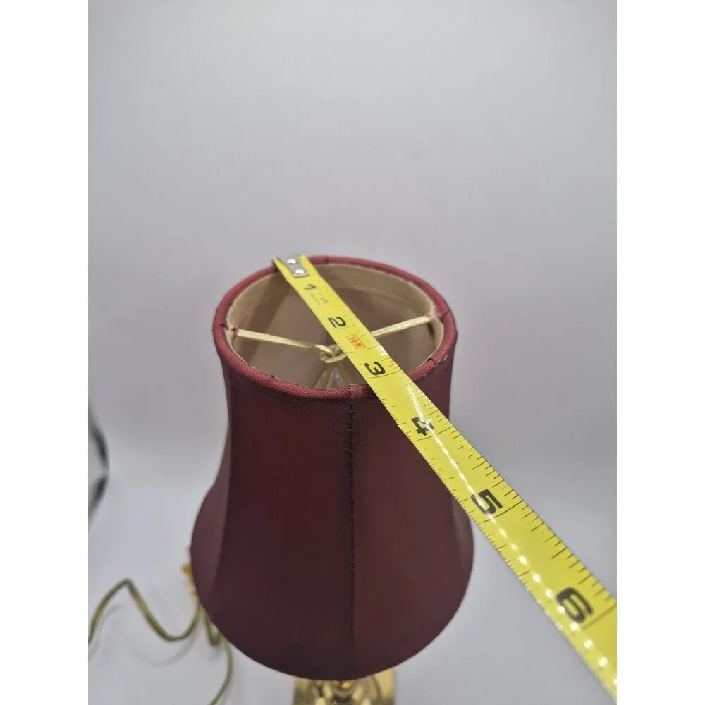 Vintage Small Brass Candlestick Lamp w/  Lamp Shade 13